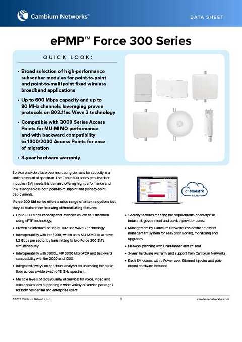 Cover of Cambium Networks Force 300 Series ePMP