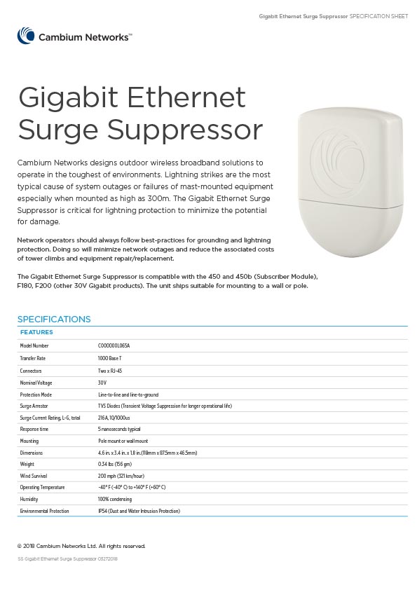 Cambium networks gigabit ethernet