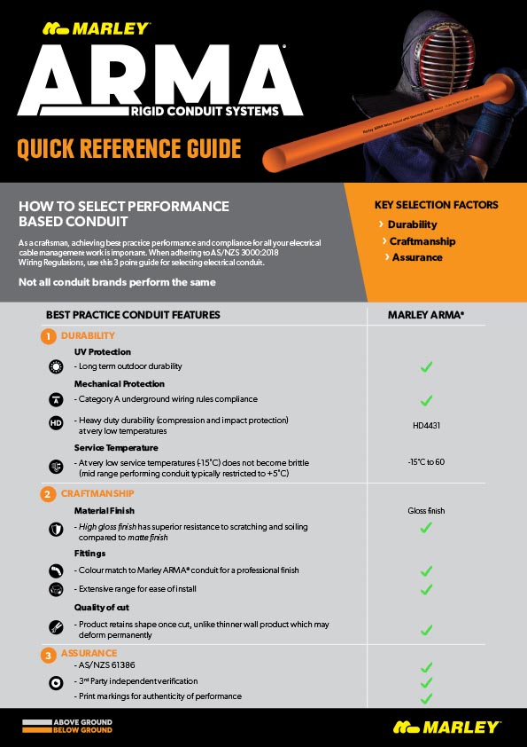 Marley quick reference guide