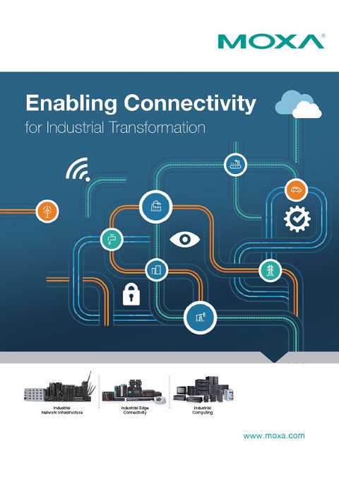Cover of Moxa Product Solution Brochure 2024 Enabling Connectivity for Industrial Transformation