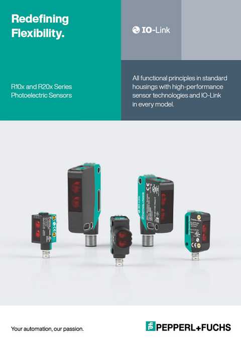 Cover of Pepperl+Fuchs Redefining Flexibility R10x and R20x Series Photoelectric Sensors