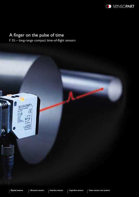 Cover of SensoPart A Finger on the Pulse of Time F 55 - Long-range compact time-of-flight Sensors