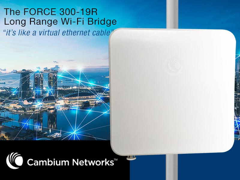 Point-to-Point Wireless Bridging with Cambium FORCE 300-19R 