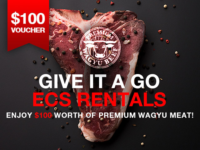 Try ECS Rentals and enjoy $100 worth of Premium Wagyu Beef 